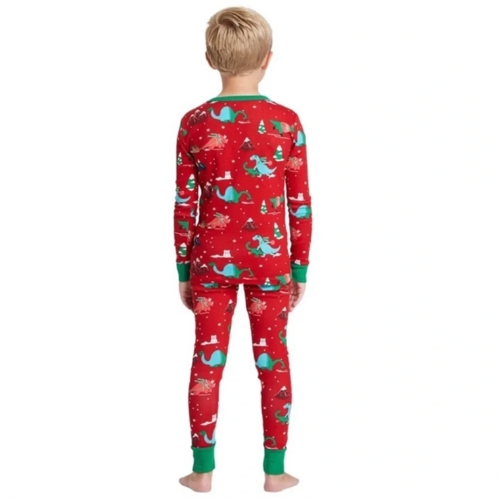 Target Wondershop Holiday Dino Print Pajama Set Toddler Size 3T - Picture 4 of 11